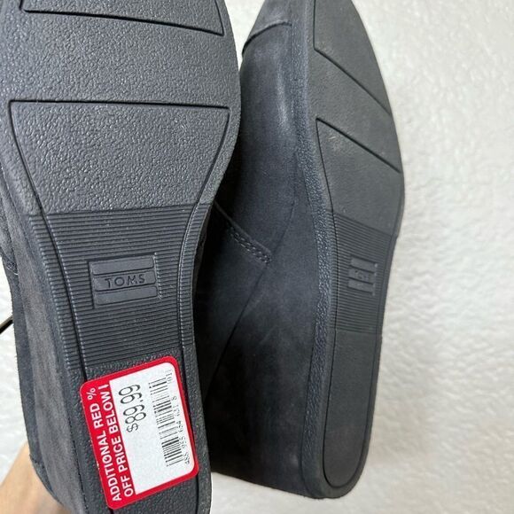 NWT TOMS Gray Suede Leather Wedge Ankle Boots Booties 11 - Picture 8 of 8